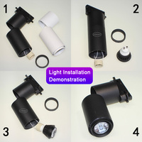 LEDEAST GUTH En gros Support de lampe sur rail DIN triphasé pour luminaires LED, boîtier de projecteur à culot GU10 MR16 GU5.3