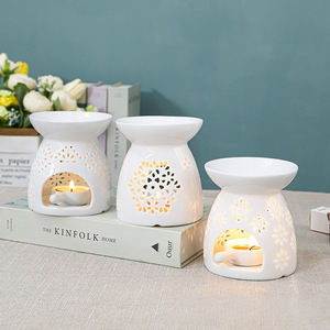 Ceramic <strong>Oil</strong> <strong>Burner</strong> Flower Aroma <strong>Burners</strong> Assorted Wax Warmer Aromatherapy Tarts Holder Candle <strong>Scented</strong> Diffuser Home Bedroom Decor - Product Image 2