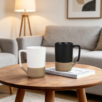 Mug en céramique de porcelaine 11oz pour sublimation, base mate, tasse à eau de bureau, logo personnalisable, cadeau d'affaires, compatible micro-ondes, vente en gros