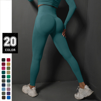 Vêtements de sport personnalisés, pantalon de yoga long à taille haute en nylon et élasthanne, sans couture, respirant, leggings de fitness