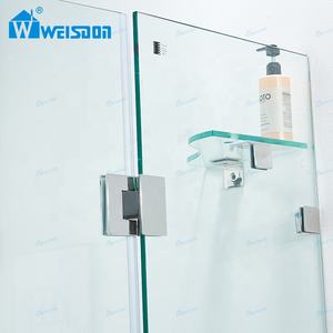 Porte de douche en verre trempé en acier inoxydable à charnière sans cadre pour salle de douche Weisdon Chrome Diamond - Product Image 5