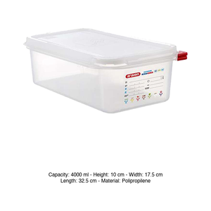 Bac alimentaire en polypropylène GN 1/3 32,5 × 17,5 × 10 h cm, avec couvercle, -40/+95 ° C Araven - Product Image 3