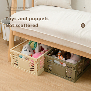 Nhà Máy đa chức năng kích thước nhỏ hộ gia đình lưu trữ Organizer bền máy tính để bàn nhựa lưu trữ gấp giỏ Crate - Product Image 4