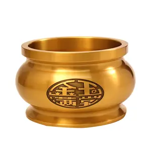 Manufacture Multicolour Brass Buddhism Item Handicraft Custom Design Different Size Gold Metal Incense Burner