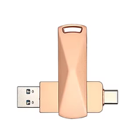 Flash Drive USB Metal OTG 2-in-1 Stylish dengan Logo Custom, Tipe-C Pendrive untuk Hadiah Promosi Bisnis