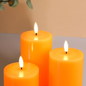 Mermei của ngọn lửa thực sự 3D <span class=keywords><strong>LED</strong></span> nến với pin hoạt động điều khiển từ xa paraffin sáp trụ cột cho trang trí nội thất Halloween bên - Product Image 6