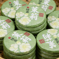 Vente en gros de petits gâteaux de thé vert au jasmin du Yunnan, prêts à expédier, emballés en sachet