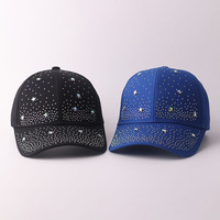 Gorra de béisbol ajustable para mujer con pedrería termoadhesiva y cristales de estrella, estilo Dad Hat, venta al por mayor, proveedor OEM personalizado