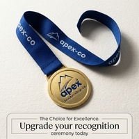 Médaille commémorative en alliage de zinc plaqué or avec logo personnalisé, médaille pour récompenses d'entreprise et promotion de marque, médaille de récompense commerciale