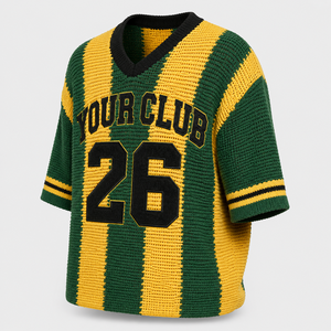 Pull en jersey tricoté au crochet pour femme, style country, col en V, coupe oversize, pour les jours de match, streetwear sportif - Product Image 5