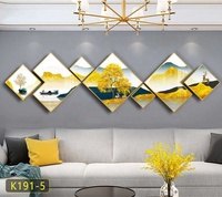 Peinture murale moderne bohème pour la maison, décoration de salon, peintures en porcelaine de cristal, peintures abstraites en verre, décor islamique, arts muraux