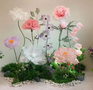 مجموعة زهور صناعية عملاقة: ورد، فاوانيا، خشخاش، زنبق الوادي، قزحية لتزيين حفلات الزفاف وعرض النوافذ والخلفيات - Product Image 5