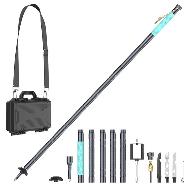 Portable Steel Telescopic Retractable Luminous Walking Pole Multifunctional Self Defense Metal Stick Tactical Cane