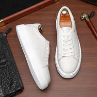 Chaussures de sport décontractées pour hommes en cuir de vachette de haute qualité, cuir véritable de première qualité, amortissantes, pour la course à pied, le skateboard et la marche