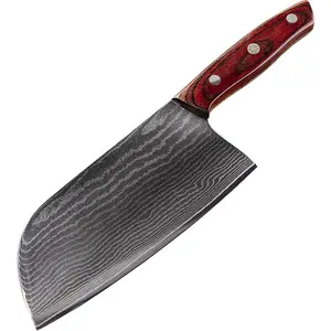 Xituo cao cấp 67 lớp Damascus thép Nhật Bản vg10nakiri Dao đầu bếp dao siêu sắc bếp Santoku dao màu gỗ xử lý