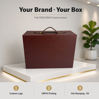 Boîte rigide magnétique personnalisable en papier couché de luxe avec poignée en PU, logo en relief, emballage recyclable et écologique pour fard à joues