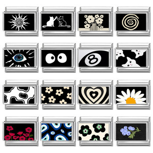 Stainless steel modular <b>bracelet</b> with creative irregular shapes, DIY <b>bracelet</b>, <b>cute</b> black series, Italian design, assembled - Product Image 5