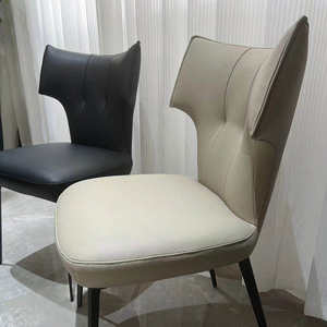 Chaises de salle à manger en similicuir Chaises de salle à manger rembourrées avec dos et pieds en métal massif <span class=keywords><strong>Chaise</strong></span> de salle à manger moderne pour la cuisine - Product Image 3