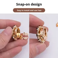 Kancing berlapis berlian imitasi mutiara persegi panjang kualitas tinggi kancing manset paling laris lintas batas kancing tertutup