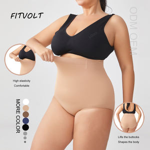 FITVOLT Custom Plus Size Ademend Medium Control Heupliftende Hoge Taille Gebreide Spandex/Nylon Control Control Onderbroek - Product Image 1