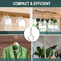 Lot de 20 crochets en fer en forme de Q avec boucle de sécurité, revêtement poudré antirouille, capacité de 40 lb pour mangeoires à oiseaux, carillons éoliens, décorations de fêtes