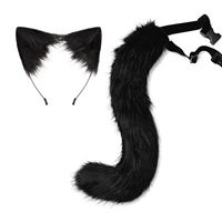 Ensemble de queue de renard pour fête de carnaval Umoo, accessoires de costume de cosplay, fausse fourrure de renard faite à la main, unisexe pour enfants, en stock