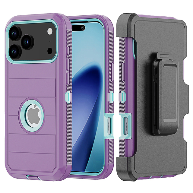 Holster Rugged Belt Clip Mobile Phone Case for iPhone 17 Air 17 16 15 Pro Max Heavy Duty Defender Pro TPU Back Cover