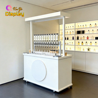 Vitrine de parfumerie portable et pliable avec éclairage LED et roues pour salons professionnels, événements de branding de parfums, ventes écologiques