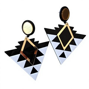 Nuevos Mejores Pendientes Geométricos de Acrílico para Mujer, Modernos y Coloridos, Joyería de Fiesta, Pendientes de Resina Lucite para Boda - Product Image 3