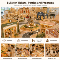 Equipo de juegos infantiles para interiores, modular, multinivel, con diseño de ciudad y circuito de carreteras, para escaparates, estándar EN1176, Play Cafe