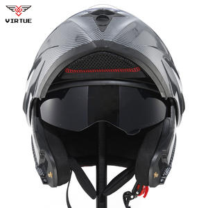 <span class=keywords><strong>Casco</strong></span> de motocicleta abatible modular mejorado aprobado por VIRTUE ECE-Patrón de fibra de carbono falso, auriculares <span class=keywords><strong>Bluetooth</strong></span> integrados - Product Image 3