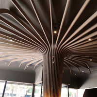 Revêtement de colonne décoratif en alliage d'aluminium, panneau de recouvrement de forme spéciale, ignifuge et étanche, pour hall de centre commercial et immeuble de bureaux