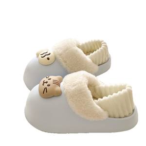 รองเท้าแตะแบบสวมครึ่งเท้าบุขนแกะสำหรับผู้หญิง รุ่นใหม่ประจำปี 2025 สำหรับฤดูใบไม้ผลิ ฤดูใบไม้ร่วง ฤดูหนาว พื้นหนาสองชั้น ทำจากผ้าขนสัตว์และผ้าฝ้าย อุ่นสบาย เหมาะสำหรับใส่กลางแจ้ง - Product Image 1