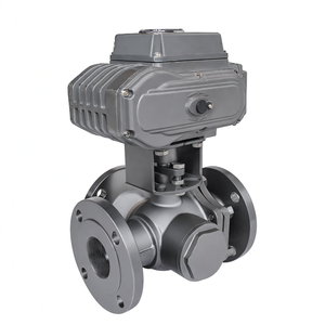 Vanne à bille motorisée électrique à 3 voies en L Covna Hk60-Q-TF DN80 3 pouces 24V DC en acier inoxydable CF8M avec raccord à bride - Product Image 4