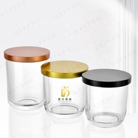Bougies en verre pour décoration de maison Couvercles en métal Logo personnalisable
