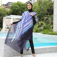 Haute qualité 4 pièces entièrement couvert musulman modeste maillots de bain maillots de bain S-6XL islamique maillots de bain Burkini Pour Femme Musulman