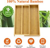Caja Organizadora de Cubiertos para Cajón de Cocina, Multifuncional, Retráctil, con Divisores Extraíbles, Personalizable de Fábrica, Venta Caliente