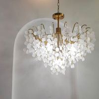 Lustre en cristal moderne français pour salon salle à manger chambre à coucher luxe villa médiévale rétro verre rectangle carré long acrylique