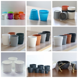 Casa y jardín barato <span class=keywords><strong>a</strong></span> granel viveros venta caliente terracota blanco negro gris flores <span class=keywords><strong>macetas</strong></span> de plástico - Product Image 6