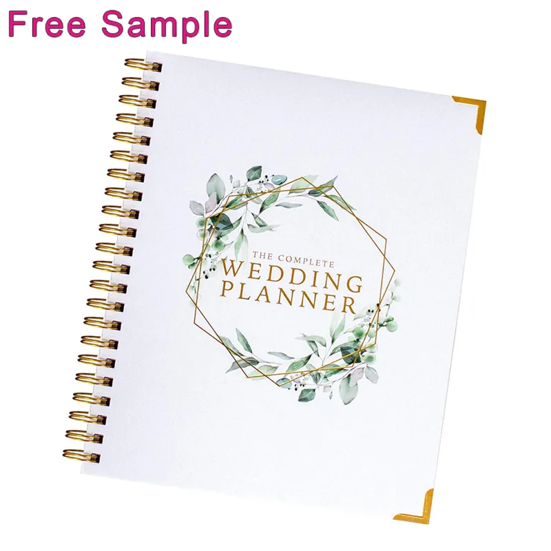 Sıcak satış ciltli Spiral tarihsiz planlama organizatör günlük not defteri günlük düğün planlayıcısı dizüstü