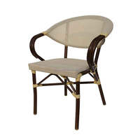 Vente chaude PE Osier Rotin Restaurant Aluminium Antique Français Bistro Chaise De Café En Plein Air