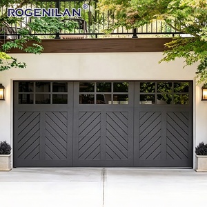 Portes <span class=keywords><strong>de</strong></span> garage en aluminium <span class=keywords><strong>de</strong></span> style Bridgeport personnalisées Rogenilan avec fenêtres en plexiglas supérieures <span class=keywords><strong>porte</strong></span> coulissante <span class=keywords><strong>de</strong></span> cour sur rail - Product Image 1