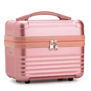 Draagbare Luxe Dames Roze Make-Up Reiskoffer Hardcase Waterdichte Luipaard Abs Pp Cosmetische Tas