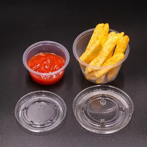 Tazas de comunión 1oz 2oz 3,25 oz 4oz taza con tapa taza de porción de vidrio de plástico desechable Porcion de la taza
