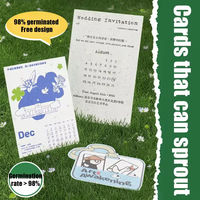 Carte de remerciement personnalisée en papier de graines écologique, invitation de mariage durable, cartes de graines plantables multi-formes