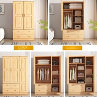 Armoire en bois pour enfants, pliable, en bois massif, petite à grande, pour la maison, la chambre à coucher, entièrement en bois massif, moderne et minimaliste
