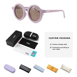 Prodotti di Tendenza 2025 Occhiali da Sole per Bambine Colorati Rosso Caffè Verde Rosa Giallo Moda Bambini UV400 Montatura Rotonda Materiale PC - Product Image 4