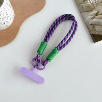 Tali Pergelangan Tangan Pendek Universal dengan Patch Tab, Tali Tangan Warna-warni dari Nilon Tenun, Tali Gantungan Casing Ponsel untuk iPhone 18 17