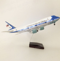 Modèle d'avion en résine ABS 1:150 United of America Air Force One 47CM avec éclairage LED et boîte cadeau pour collection