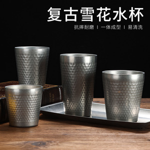 Stainless Steel Tumbler 304 Metal Hammered Finish Drink Cup For Party Beverage Use - Product Image 4